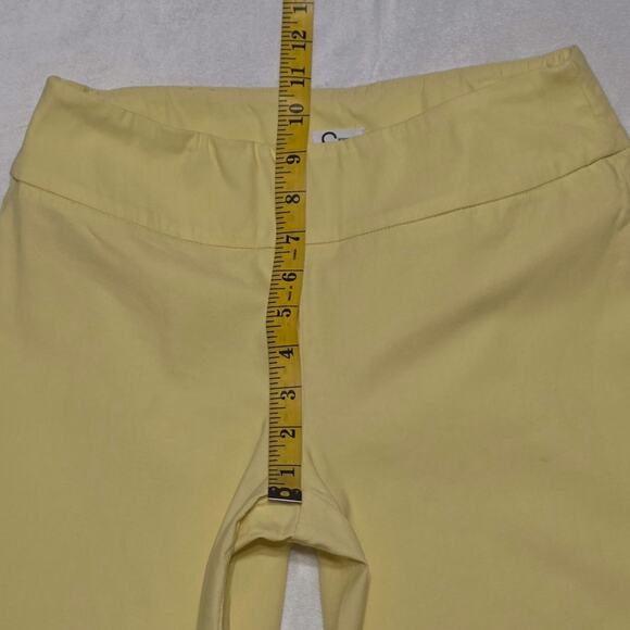 SC Montreal Cropped Bright Yellow Stretchy Pull-On Capri Pants, Size 8 - Picture 5 of 7
